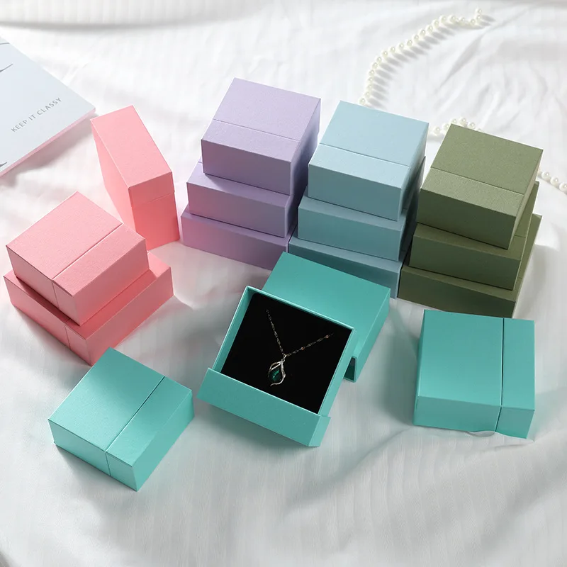 Refined Matte-mist Double-tier Drawer Vault Geometric Paperboard Case for Signature Jewelry Brand Avant-garde Identity Box