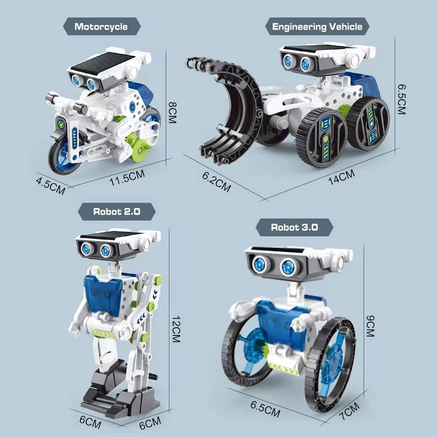 2025 12 in 1 Science Experiment Solar Robot Toy DIY Building Powered Learning Tool Education Robots Technological Gadgets Kit