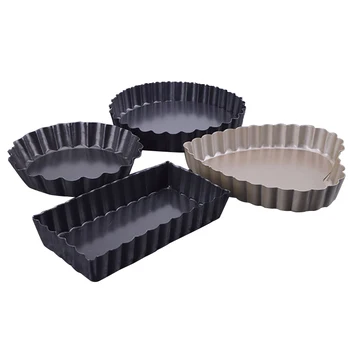 20PCS Stainless Steel Egg Tart Mold Round Shape Fluted Design