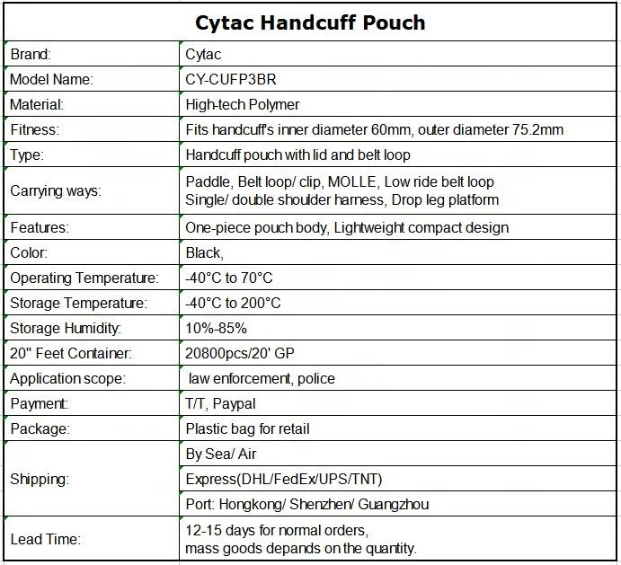 Cytac For Standard Handcuffs Law Enforcement Handcuff Cases - Buy Cytac ...