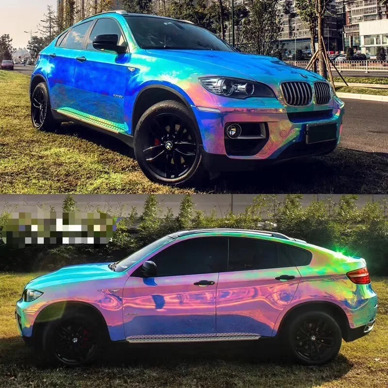 Pro Cut Stickers Large Paint Splat Decal – Silver Hologram Neo Mirror Chrome – Car/Wall