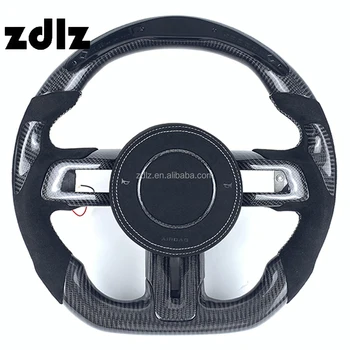 For Ford Mustang LED Steering Wheel 2017 2019 2021 2022 2023 Car Interior Accessories Carbon Fiber Steering Wheel Customizable