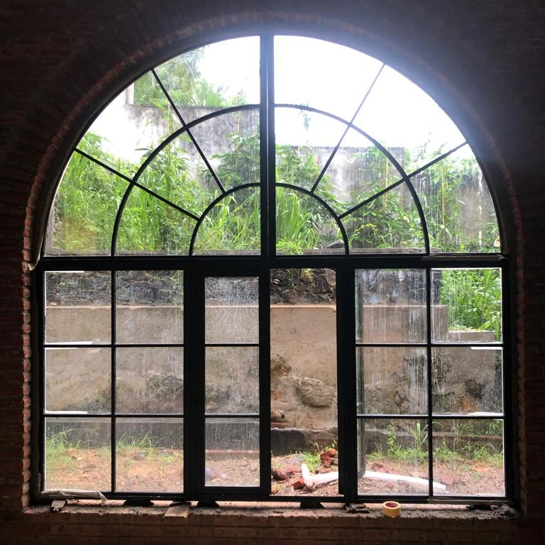 Steel Window Black Color Arch Windows French Window Grill Design