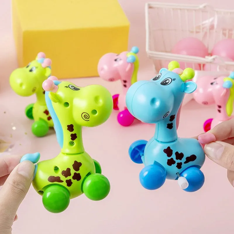 Кавайная игрушка-Жираф часы движущаяся игрушка подарок для малышей Детская заводная