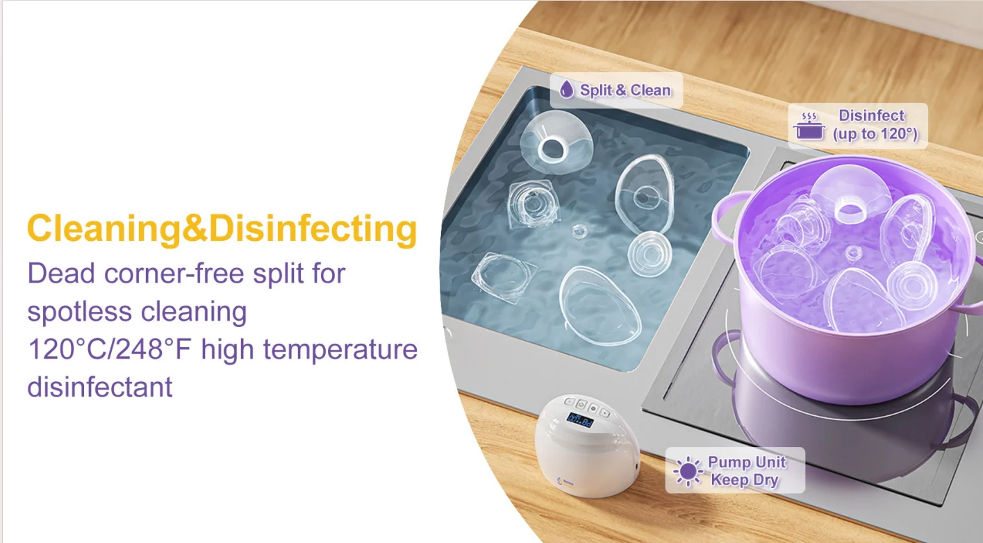 Rechargeable Breast Pump Low Noise Silicone 100% Healthy Electric Breast Milk Pump