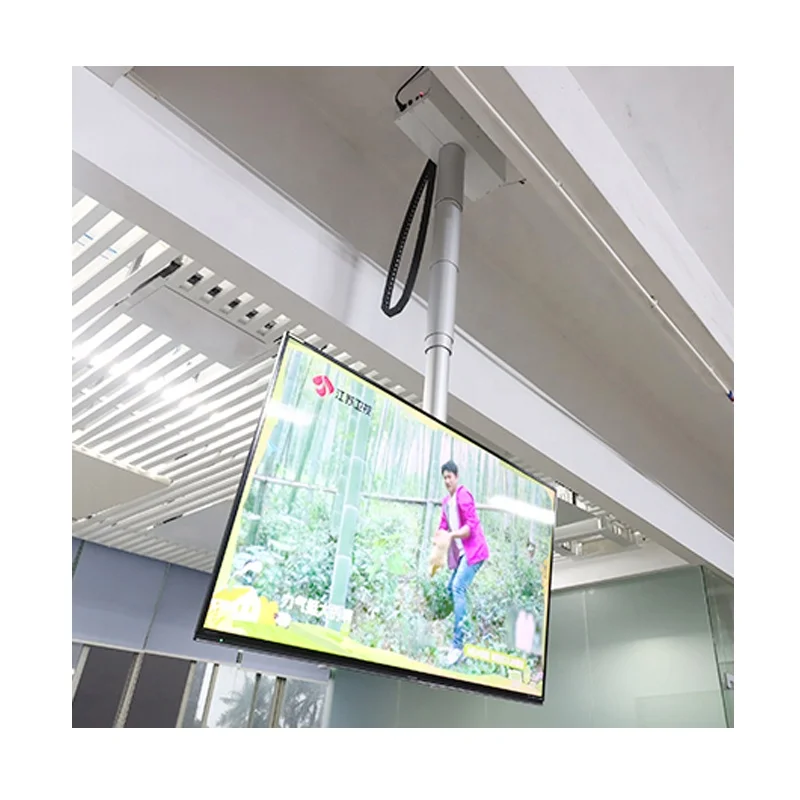 JGST New Customized Single Column Telescoping Bamboo Hanging Speaker Stage Lighting Ceiling Hidden Drop Down Tv Lift Mount