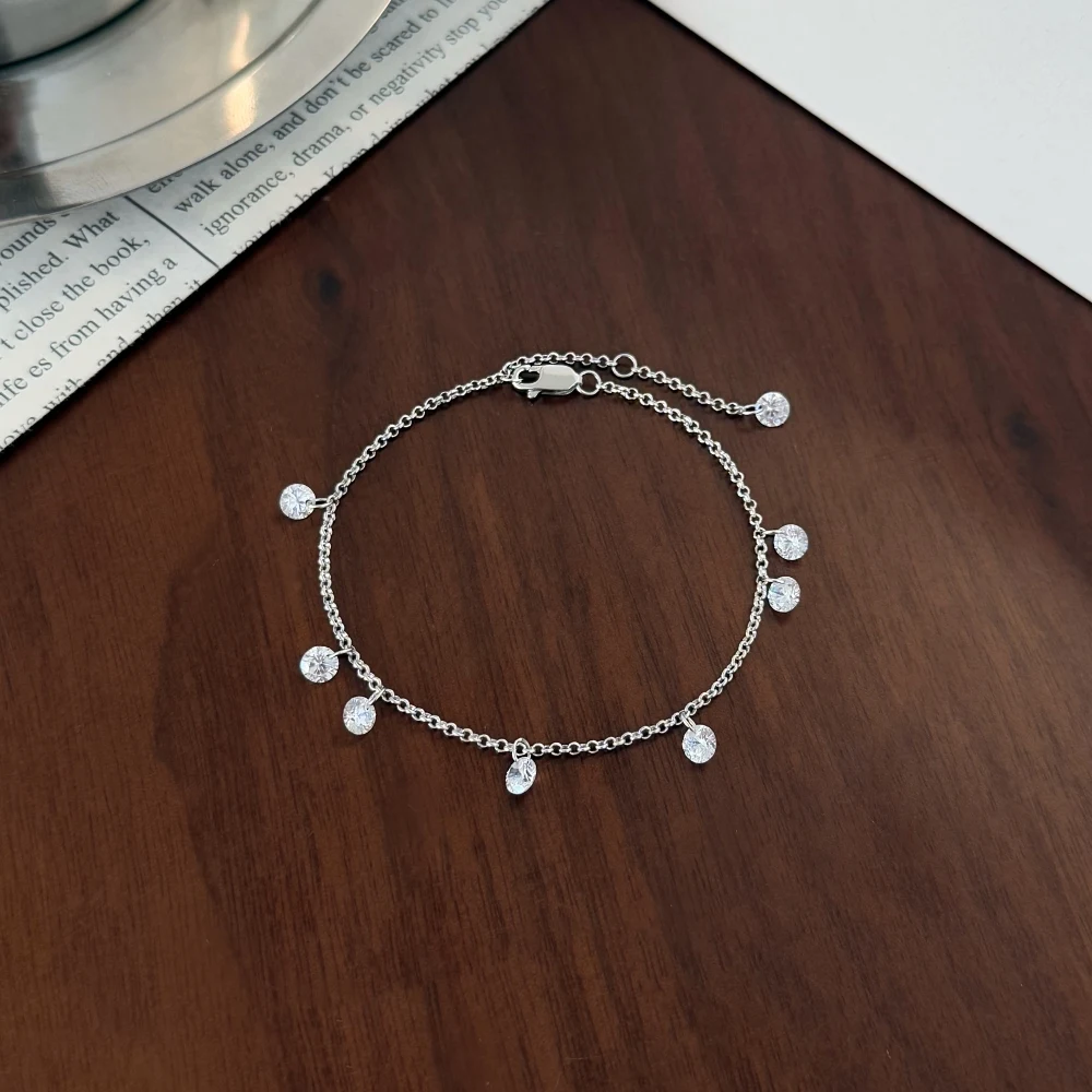 KAKODIY Charm Exquisite 925 Sterling Silver Oxidation Resistant Multiple 5A Cubic Zirconia Imitation Cubic Zirconia Pendant Chain Bracelet detail 5