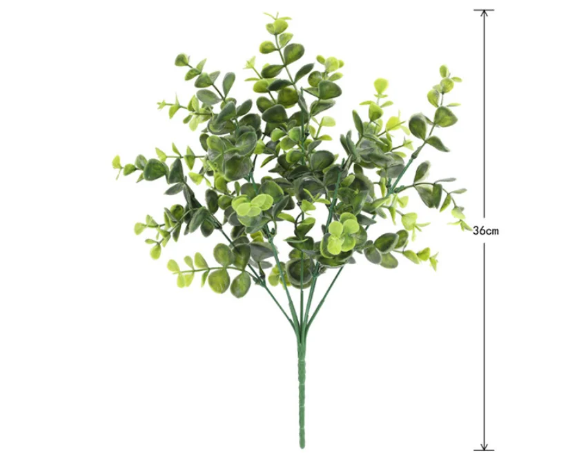 Popular Sale Artificial Plant Green 5 Design Plastic Eucalyptus For