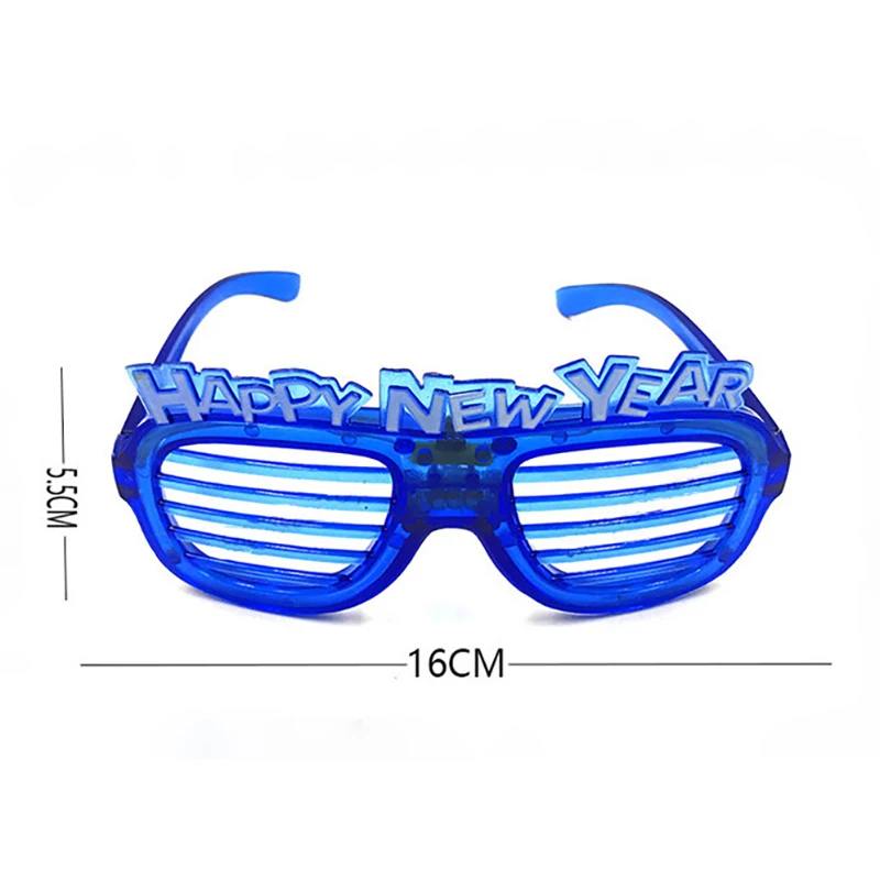 2024 Chinese New Year LED Flashing Shutter Glasses Transparent Red Battery Operated Shaped Like Numbers Boxed Packed