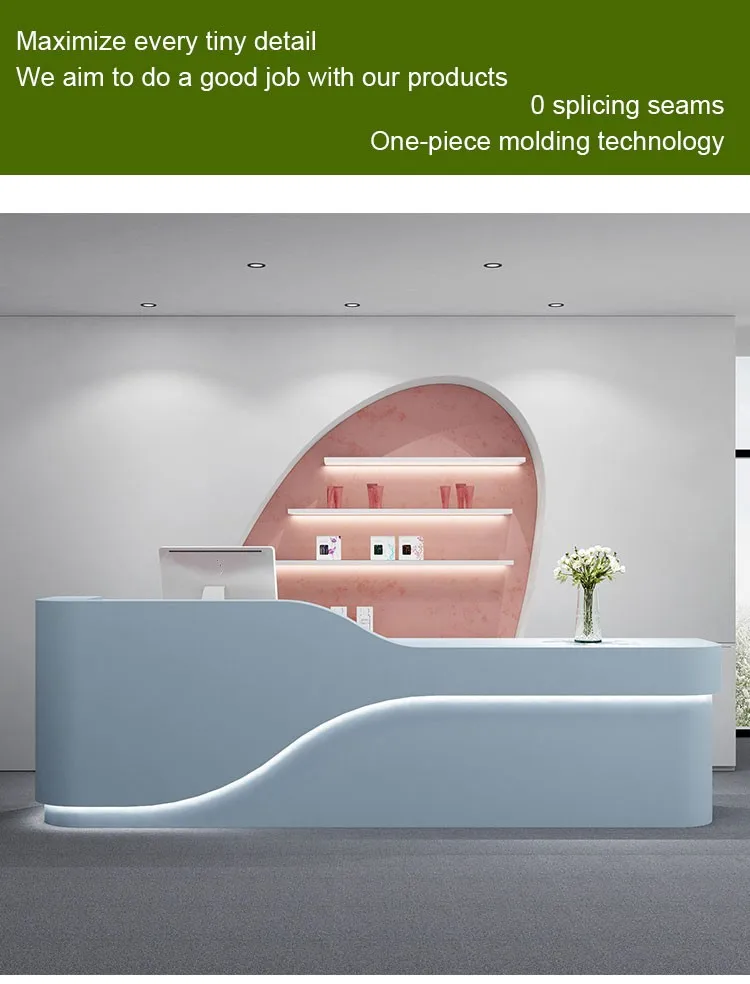Hqslp Modern Reception Desk Spa Minimalist Design Reception Counter Front Desk Hot Sales