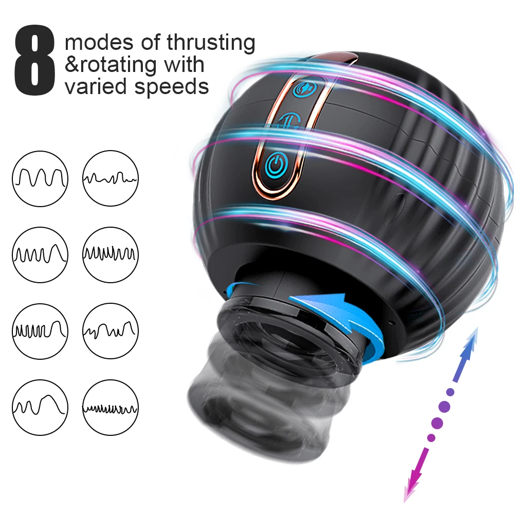 Open Ended Male Masturbator - Automatic Rotating Cup