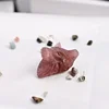 Cabeza de lobo de cuarzo fresa roja