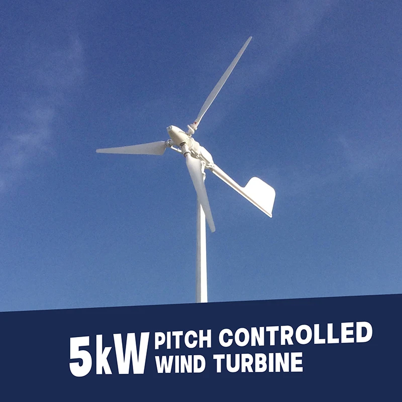 Pitch Controlled Small Eoliene 5 Kw Pret Household Wind Turbine