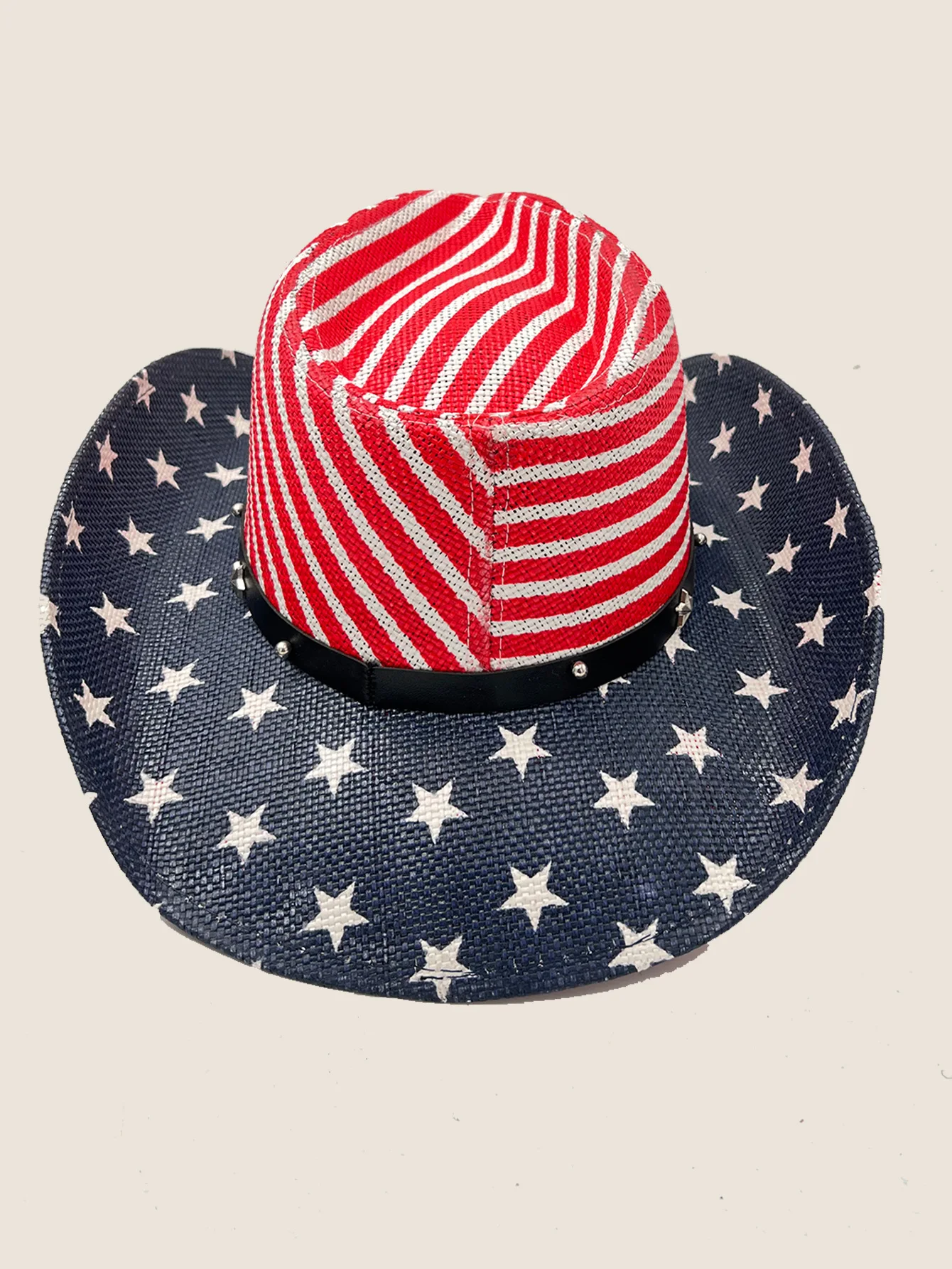 Women Men American Flag Stars Wide Brim Paper Straw Stripe  display picture 1