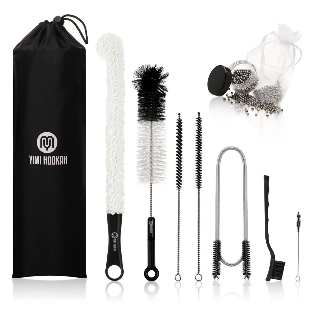 Yimi Hookah Cleaning Brush Set Shisha Brush Kit For Cleaning Vases 600pcs Stainless Steel Beads