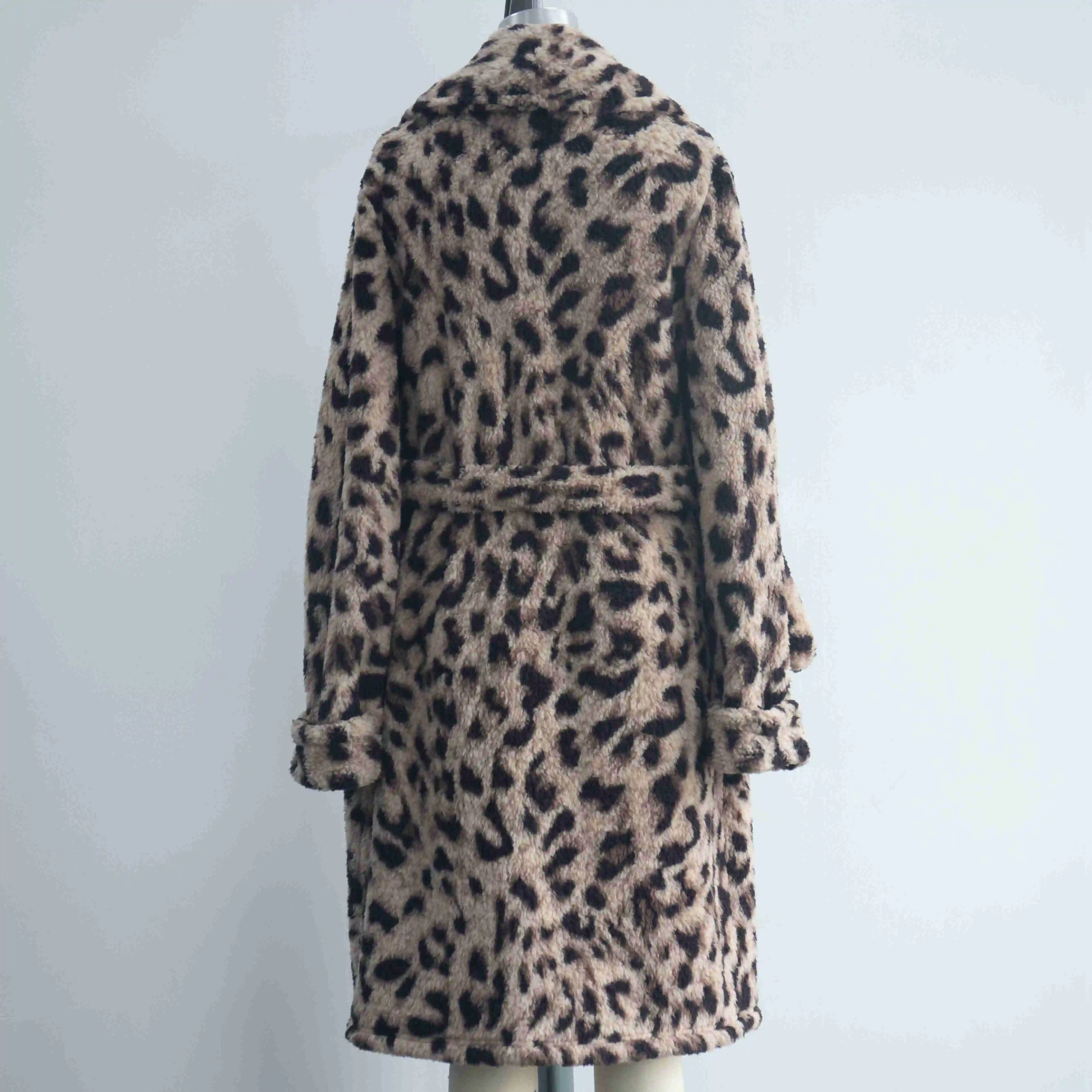 Wholesale Long Fleece Robes Women Leopard Print Bathrobe 100% Polyester ...