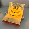 Carte de vœux rose coulissante avec lumières et musique