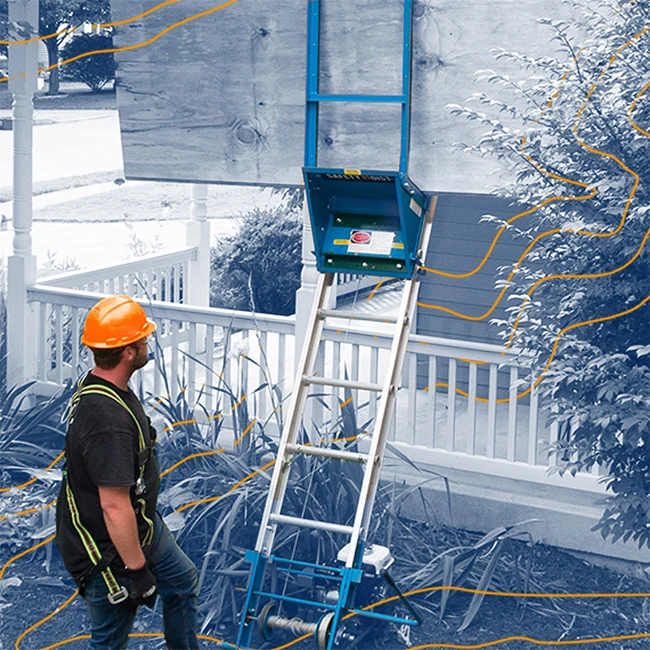 YF Customized Solar Panel Ladder Lift 18m 59FT PV Modules Ladder Hoist for Commercial Installation
