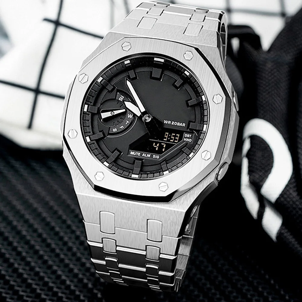 Watch Ga 2110 Black Sport Mens Stainless Steel Silver Black Gold