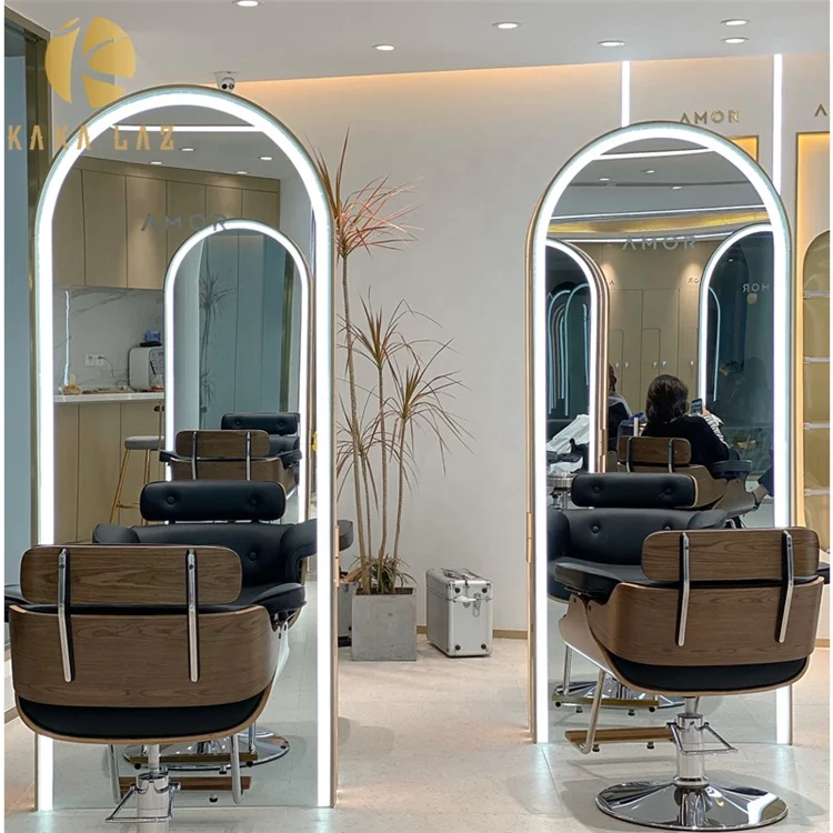 Hair Salon Mirror Barber Mirror With Hair Saloon Station - Buy Used Barber  Stations For Sale,Station De Miroir,Make Up Mirror Wall Product on  