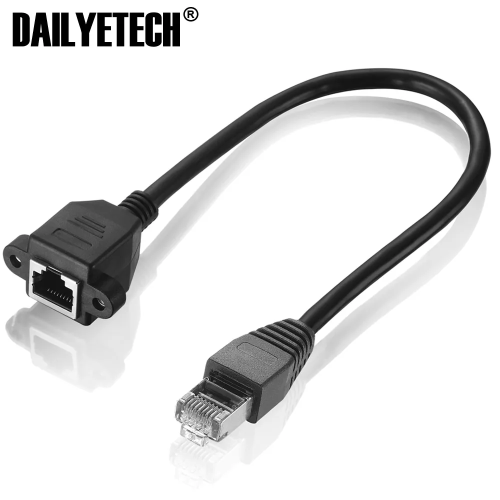 Сетевой удлинитель Cat 6 RJ45 «Папа-мама» с винтами и креплением на панели 60