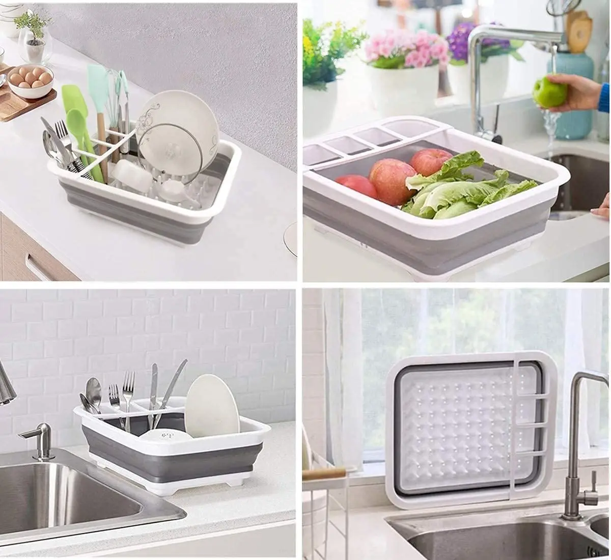Collapsible Dish Drying Rack Compact Portable Storage