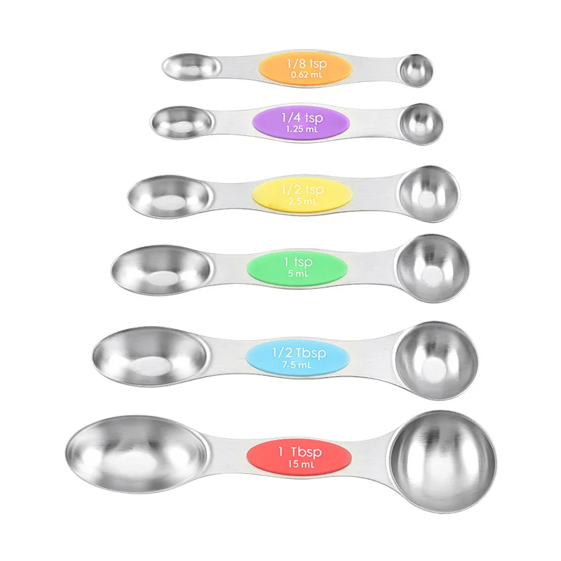 Measuring Spoons Set Stainless Steel Leveler Spoons Stackable Metal Measuring Cups And