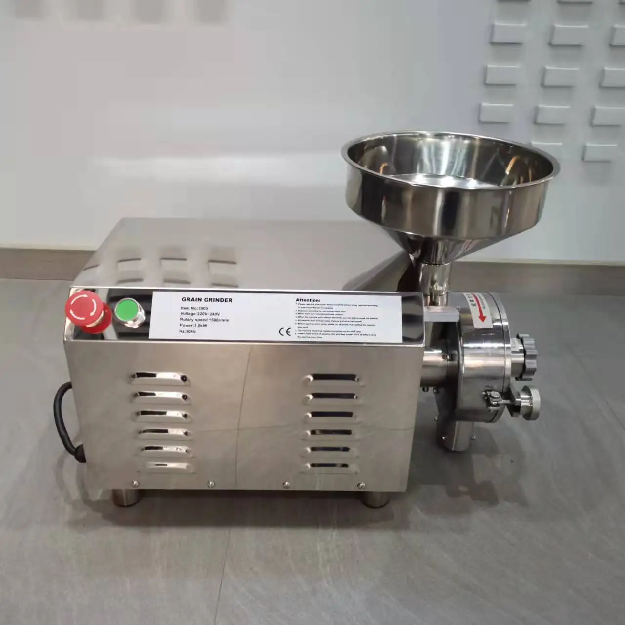 HR3600 Commercial High Capacity Grain Grinder Mill Cereal Rice Wheat Corn Mill Powder Machine