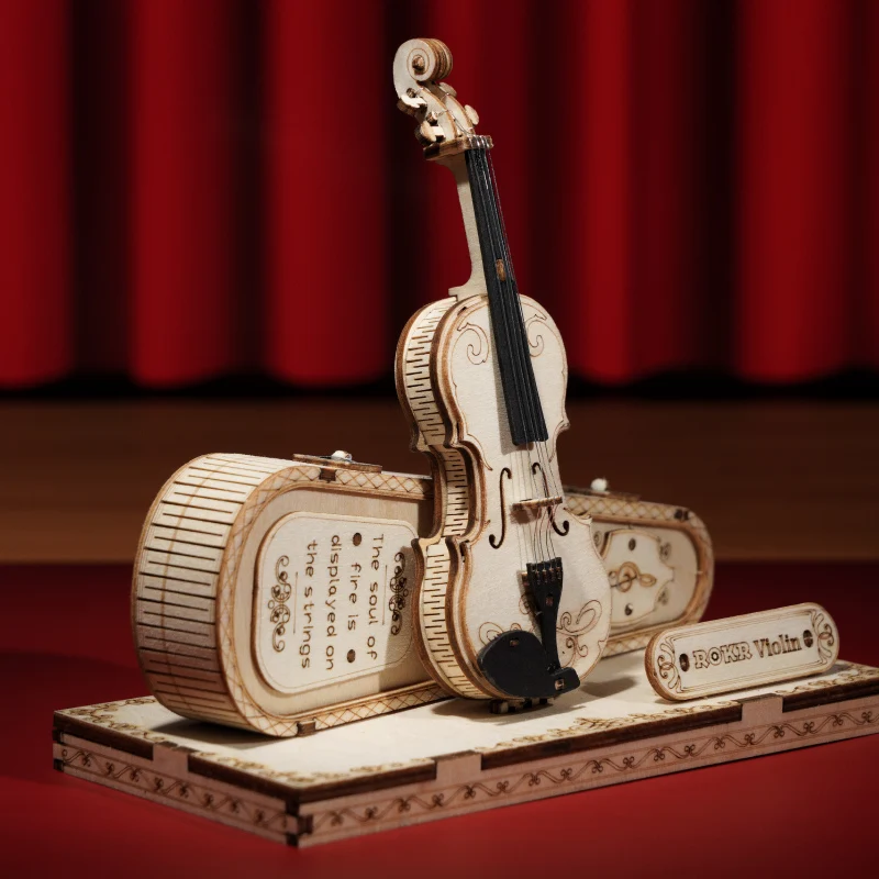 Robotime Rokr DIY Assemble Toys TG604K Violin Capriccio Model Kits Adult Wooden Puzzle 3D