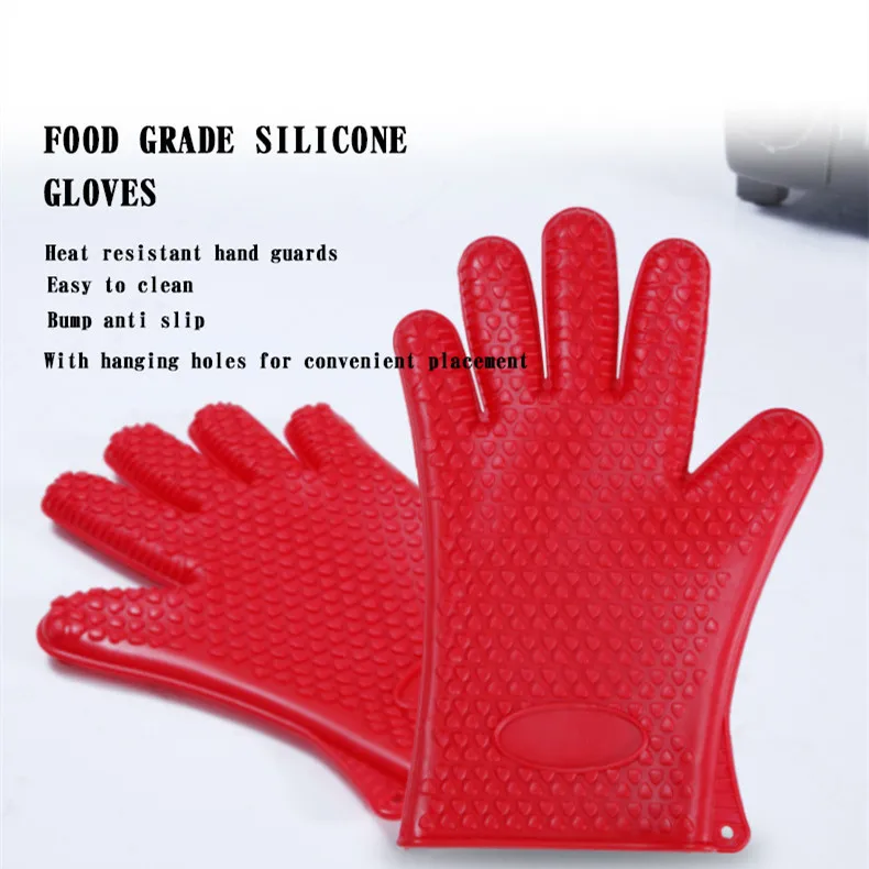 USSE Silicone Smoker Oven Gloves Extreme Heat Resistant Food Right on Your Grill Fryer&Pit Waterproof Grilling BBQ Gloves details