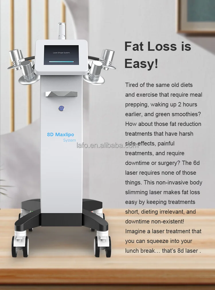 New 8D lipo Laser 532nm Laser Green 635nm Red light Fat Removal Cellulite Removal Body Shape Slimming Laser Machine LF-3