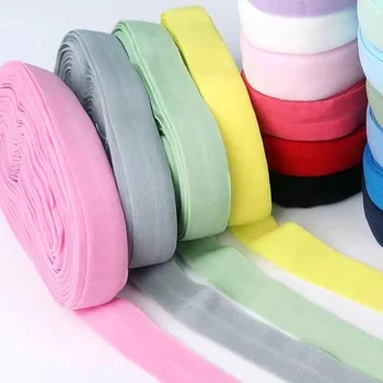 2CM Color Elastic Band High Elasticity Double Fold Over Elastic Bands Webbing For Underwear Clothing Accessories