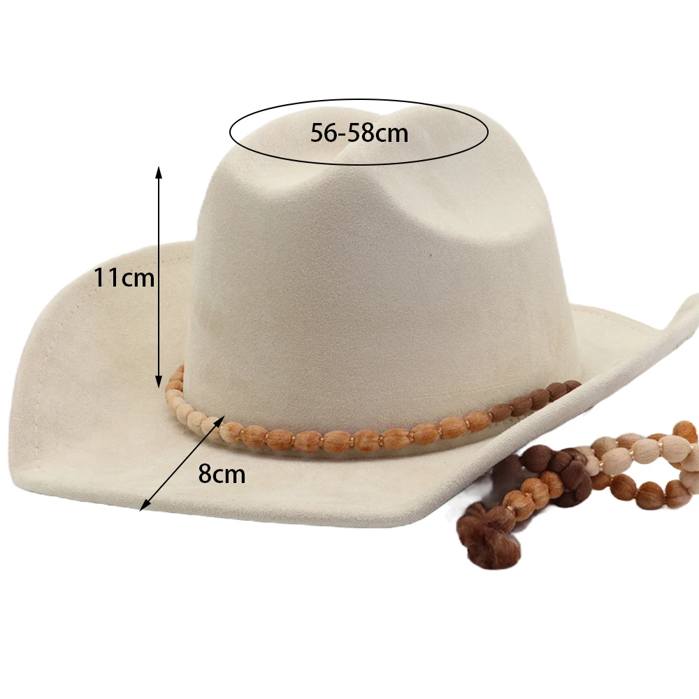 2198 Beige Cowboy Hat For Women And Men- Shapeable Wide Brim In Suede Cowboy Hat for Women Men with Shapeable Wide Brim Western  main image 4