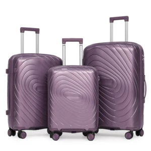 PP Suitcase Fashionable Four-piece Set 20" 24" 28" Lightweight Front Open Durable Anti-Theft Spinner Wheels TSA