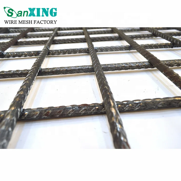 Welded Mesh Panel with Square Hole Shape Concrete Masonry Brick Wall Reinforced by Rebar Steel Matting