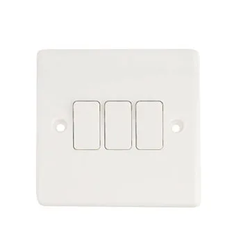 Customized Factory British Standard Wall Switch and Socket Push Button Door Bell White Panel 10a Switch Outlet for Home