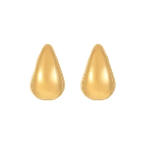 Ready to Ship Waterproof 18K Gold PVD Plated Waterdrop Hollow Stud Earrings for Women 2026 Trending