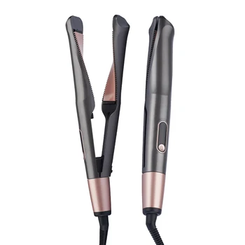 New 2 In 1 Flat Iron Curler Twist Ceramic Hair Straightener and curling iron with digital temperature