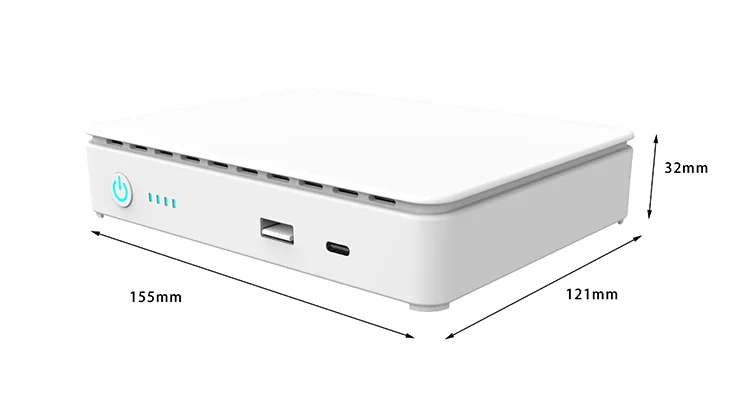 Rechargeable Mini Router UPS Battery Backup 15600mah with POE DC USB Ports