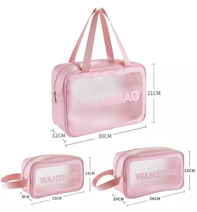 Wholesale Casual Girl Cosmetic Bag White Square Transparent Large ...