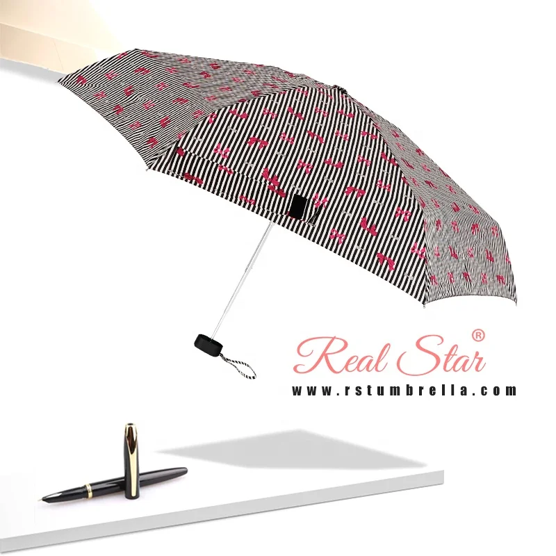 Real Star 5 Fold Pocket Umbrella Lady Fashion Small Size Umbrella
