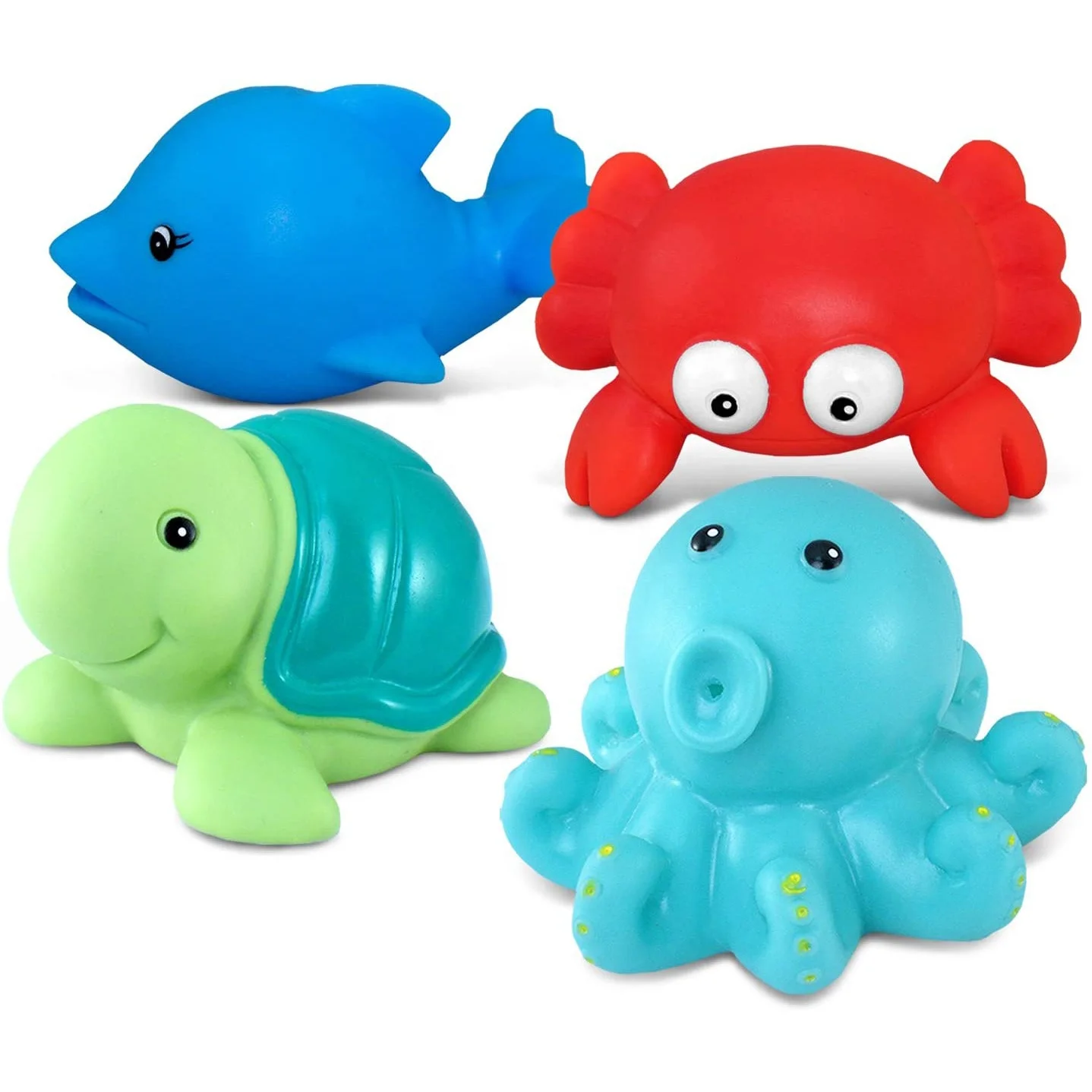 Washable Pink Fish Toy Bath Learning Toys 5pieces Plastic Whale Dolphin Tiny Baby Bath Toy with Net Carrier