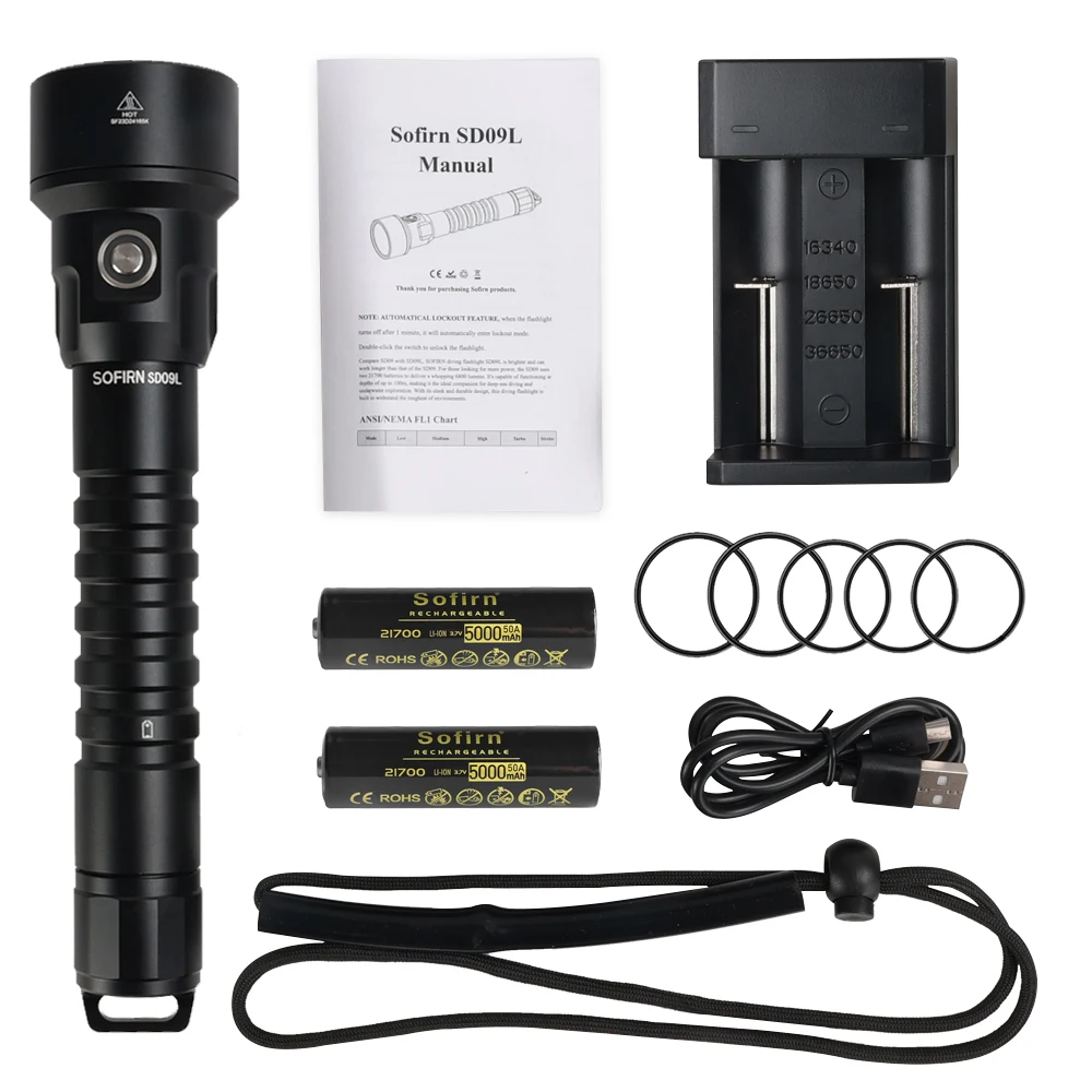 2024 Powerful Professional Waterproof Rechargeable LED Dive Canister Light