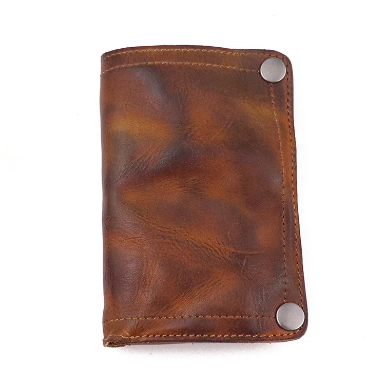 Head layer vegetable tanned leather wallet retro style men's long style multi card wallet multifunctional wallet card bag