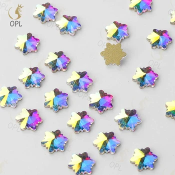 OPL Edelweiss Shapes 3D Irregular Flat Back Rhinestones - K9 Fancy Crystal AB Decorative Stones for Nail Art & Clothing