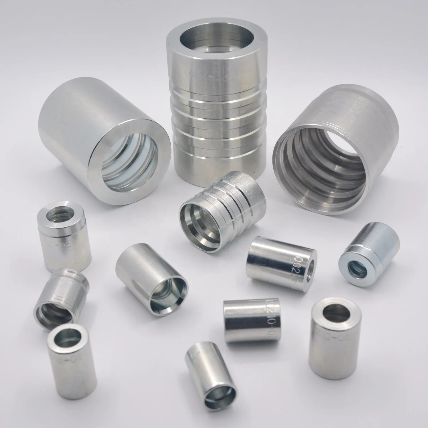 high pressure hydraulic pipe hose ferrule fittings crimp stainless / carbon steel 00110