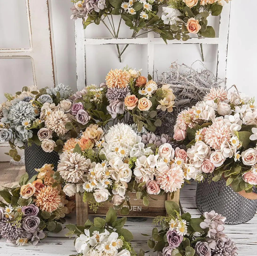 Autumn Dried Chamomile Flower Artificial Wedding Birthday Party