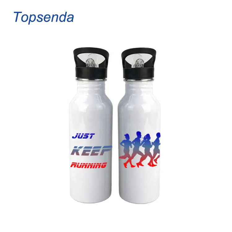 600 мл, нержавеющая Серебристая белая бутылка для воды, пустая сублимационная стальная бутылка с соломинкой