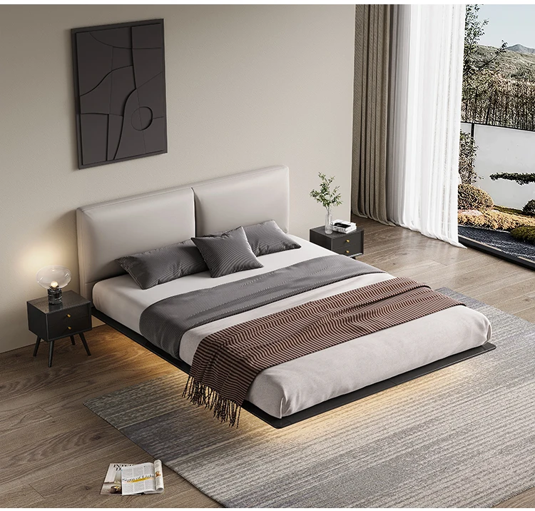 Modern Luxury Solid Oak Wood Tatami Wall Bedroom Furniture King ...