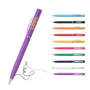 Hotel Stationery Novelty Twist ABS Plastic Ballpoint Pen Promotional Customized Logo Printed Advertising Writing Smooth for Gift